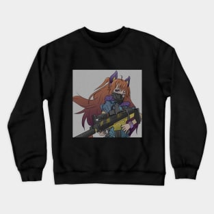 Anime gilr with gun Crewneck Sweatshirt